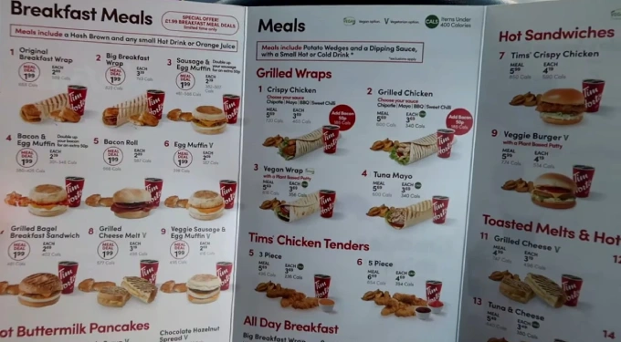 Tim Hortons to debut all-day breakfast menu, 2018-07-24